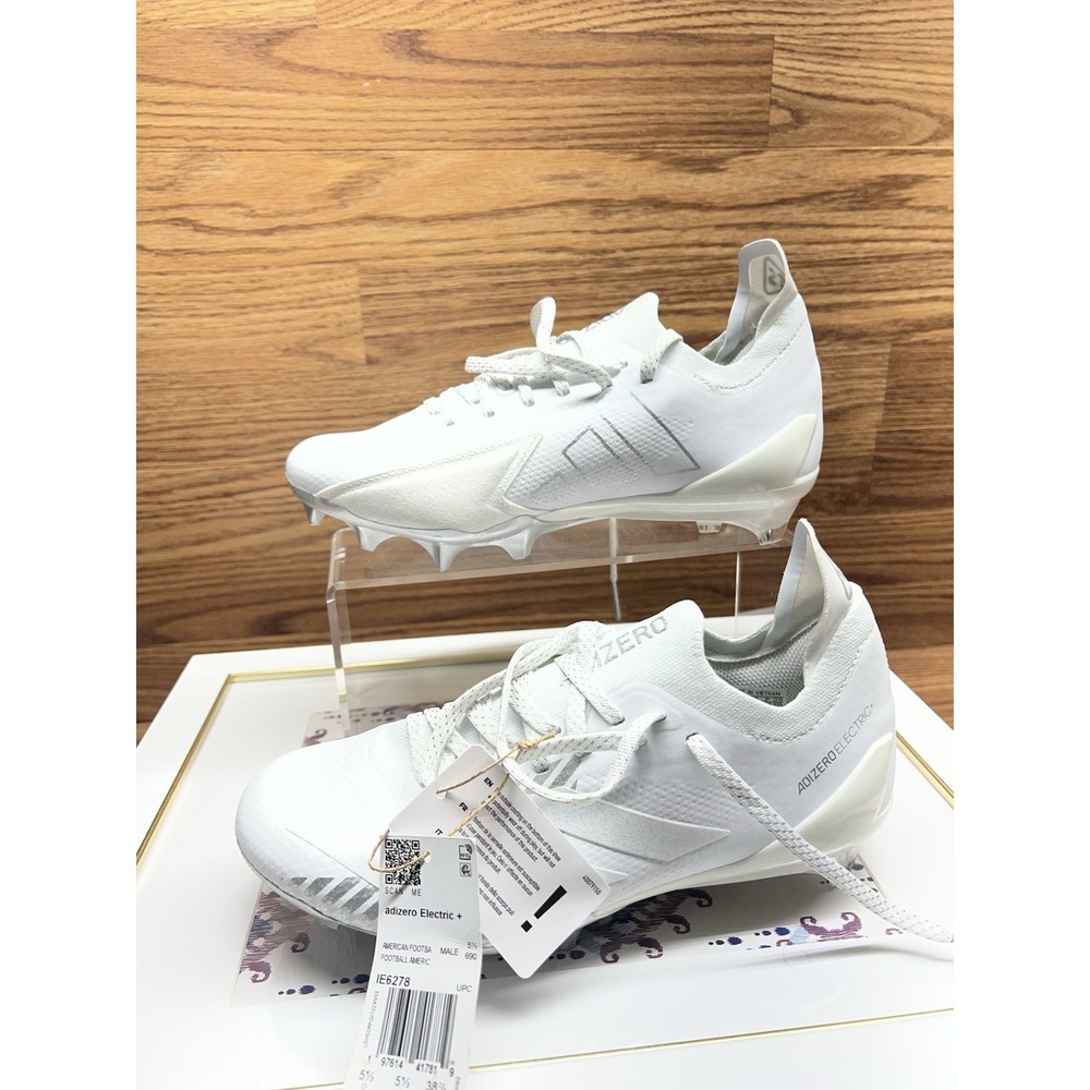 Adidas Adizero Electric+ 2 Football Cleats Mens Size 6 White Silver IE6278